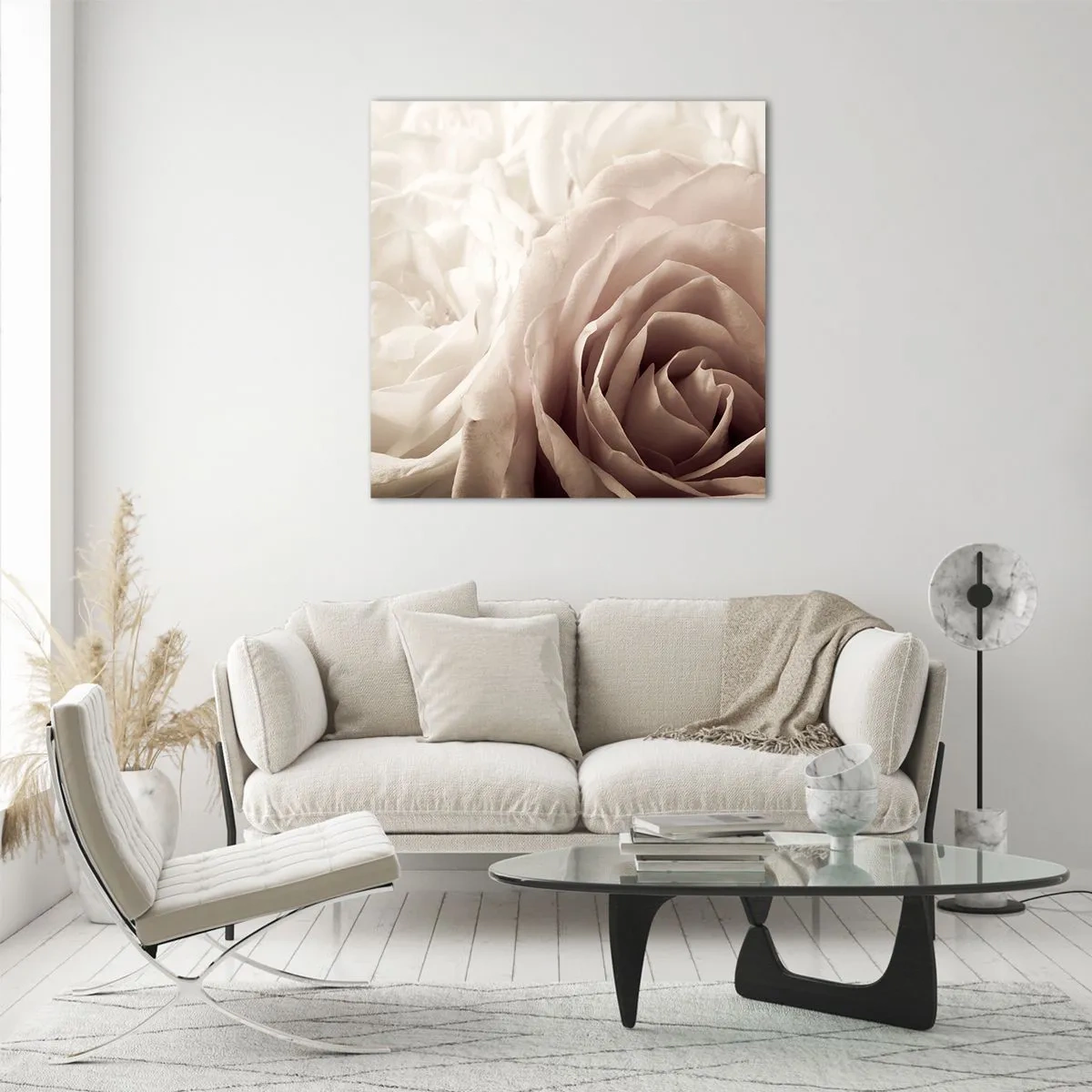 Glass picture - In the Heart of a Rose - 30x30 cm