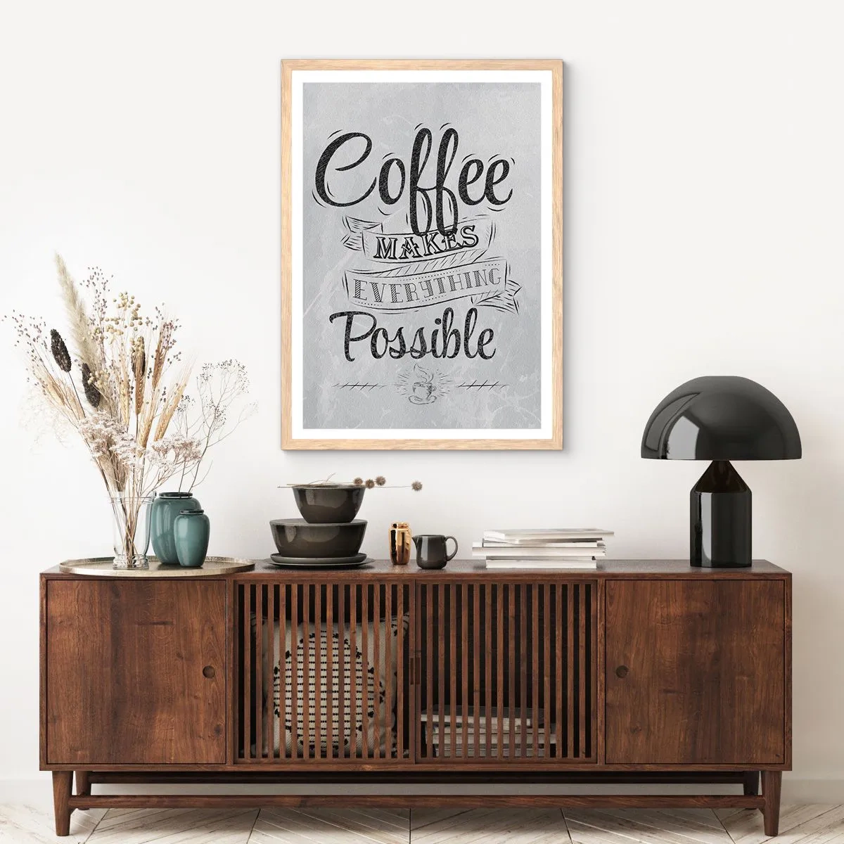 Poster in light oak frame - How Not to Love Coffee - 30x40 cm