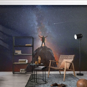 Self-Adhesive Photo Wallpaper Deluxe Sticker - Power Is with Me! - Abstraction, Cosmos, Man - 350x256 cm