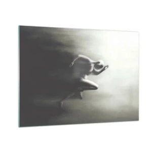 Glass picture - Dynamic silhouette of a running figure in blurred light - 70x50cm - Unstoppable - Modern wall decoration for the living room and bedroom ARTTOR
