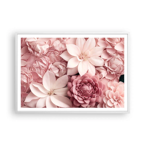 Poster in white frmae - In Pink Petals - 100x70 cm
