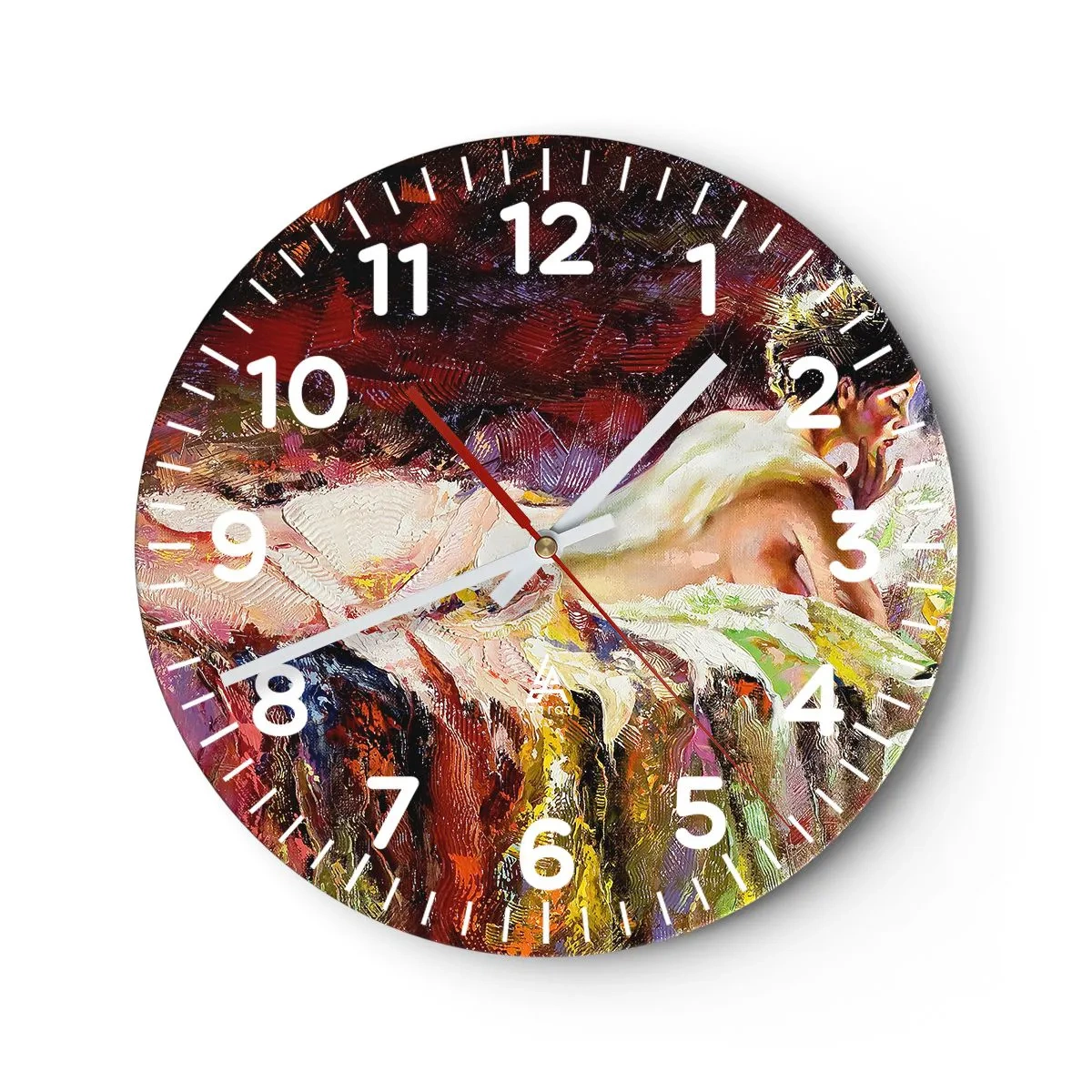 Wall clock - Clock on glass - Thoughtful Venus - 40x40 cm