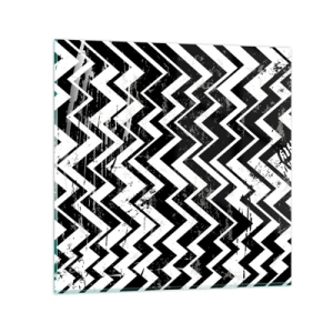 Glass picture - Zig-White Zag-Black - 70x70 cm