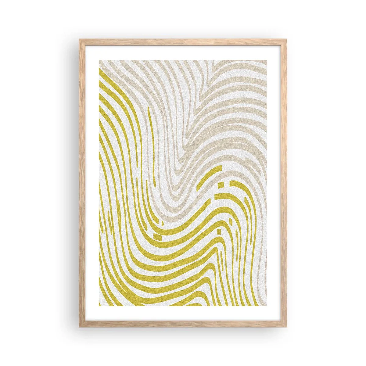Poster in light oak frame - Composition with a Gentle Curve - 50x70 cm