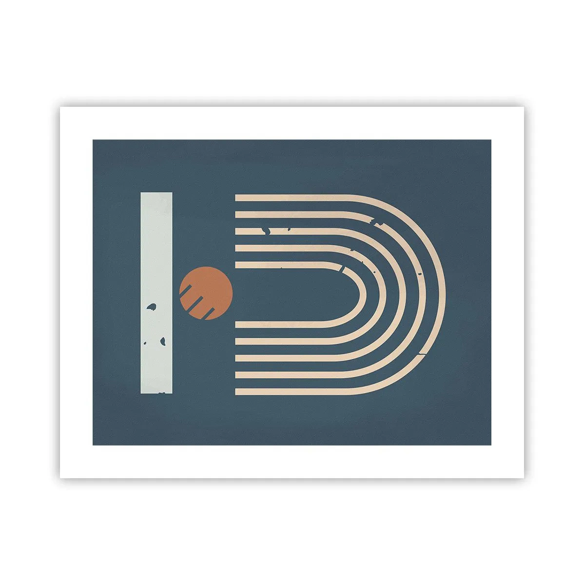 Poster - Geometry on Navy Blue - 50x40 cm