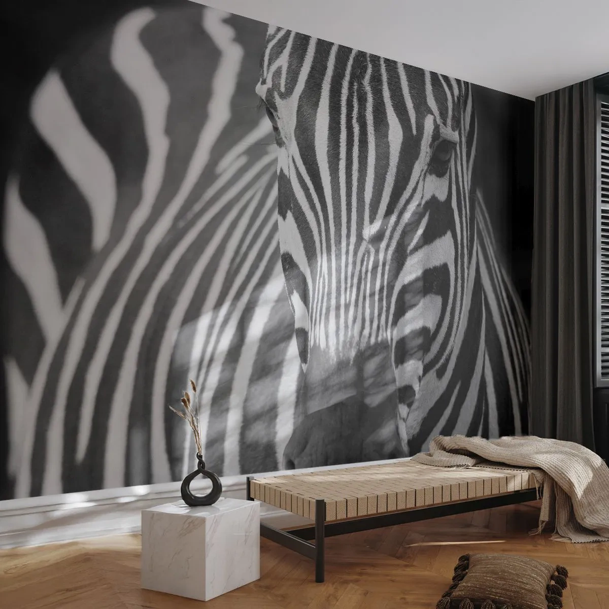 Custom Wallpaper Premium Sand - World Is Black and White - Animals, Ribs, Black and white