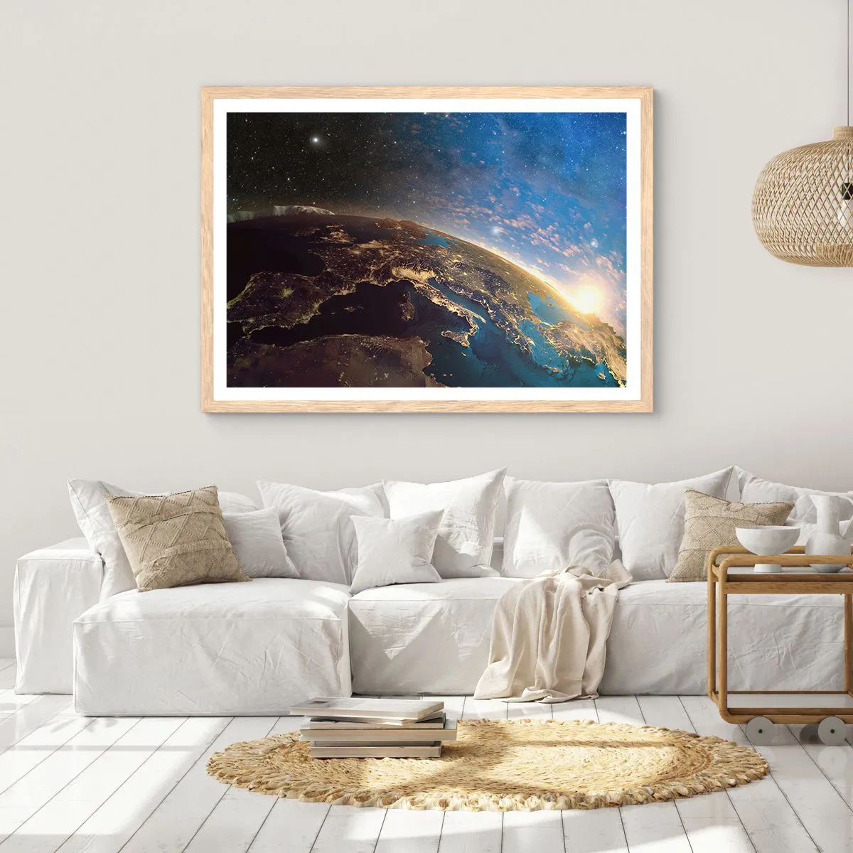 Poster in light oak frame - Let's Look at Each Other from a Distance - 70x50 cm