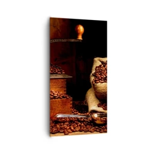 Canvas picture - Still Life with Coffee Grains and a Grinder - 65x120 cm