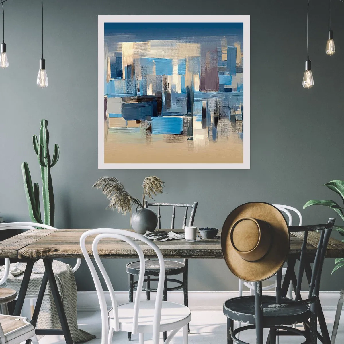 Poster - Blue Construction - 40x40 cm