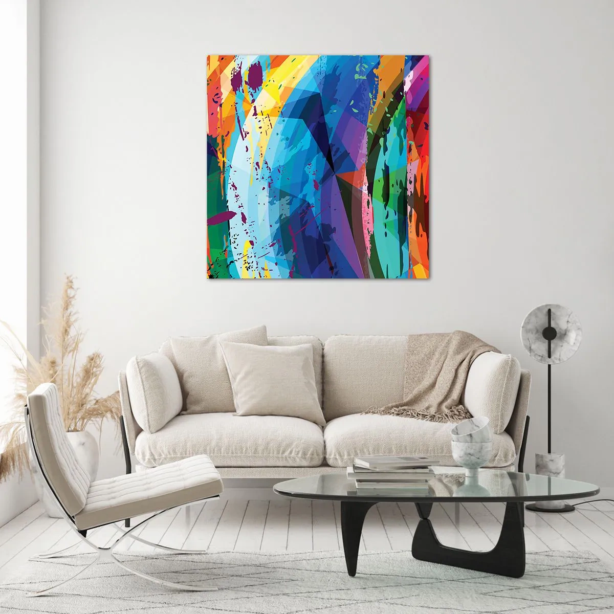 Glass picture - Outburst of Colours - 70x70 cm