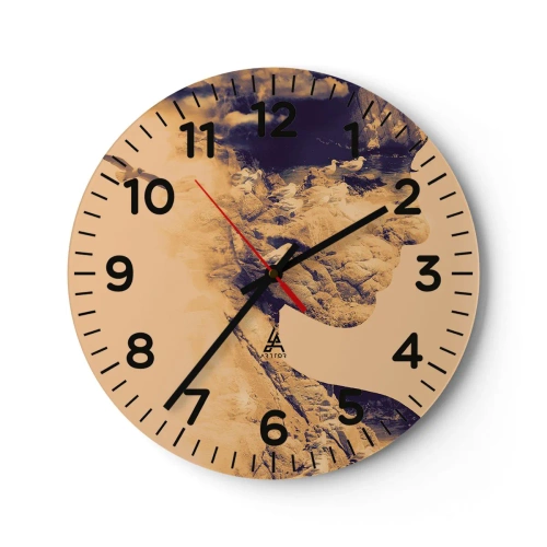 Wall clock - Clock on glass - Naturally Beautiful - 30x30 cm