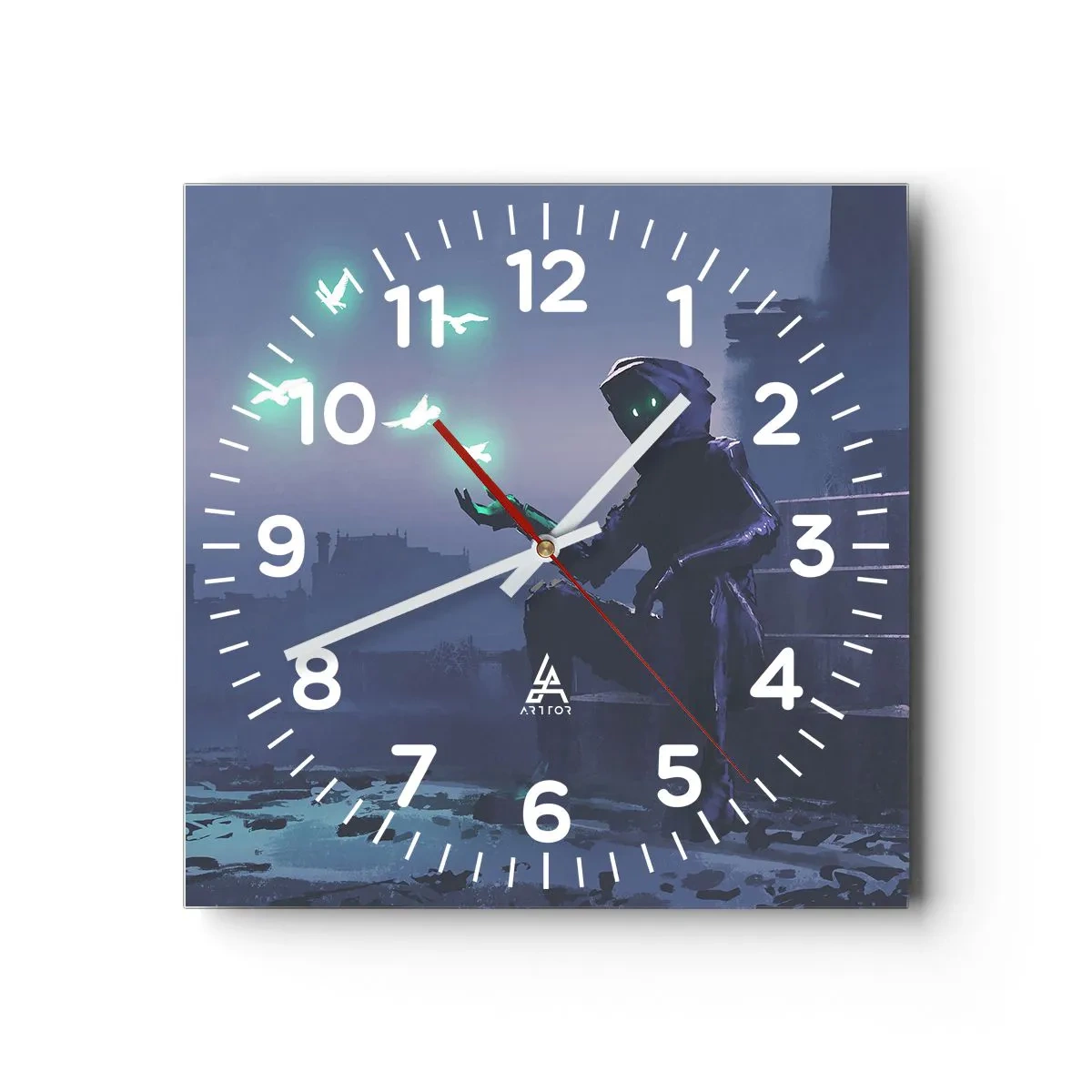Wall clock - Clock on glass - Life Will Be Restored - 40x40 cm