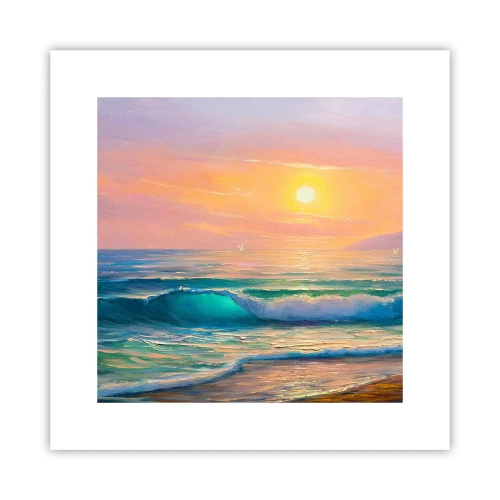 Poster - Turquoise Song of the Waves - 30x30 cm