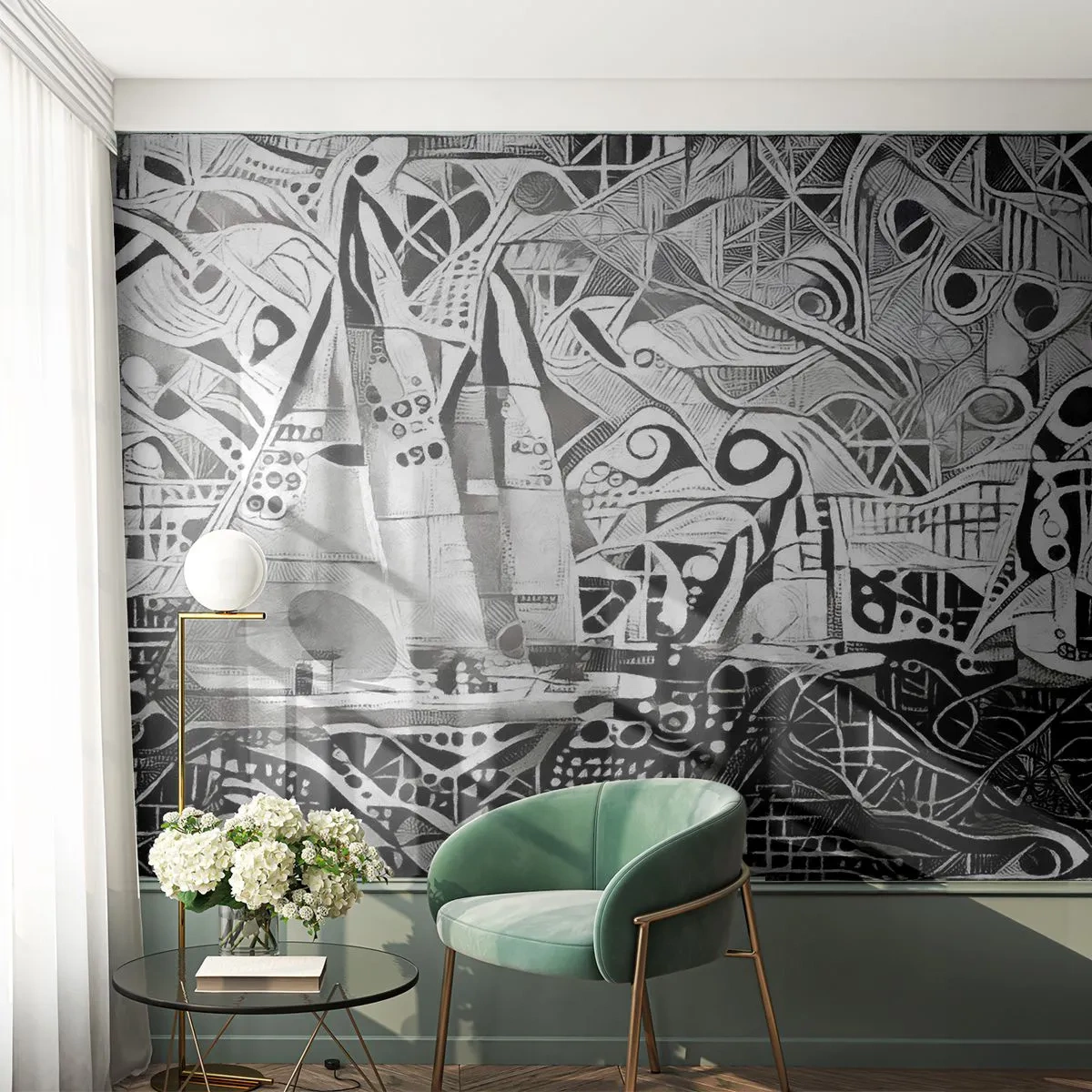 Self-Adhesive Photo Wallpaper Deluxe Sticker - Between Waves - sailing, Cubism, Piece - 250x175 cm