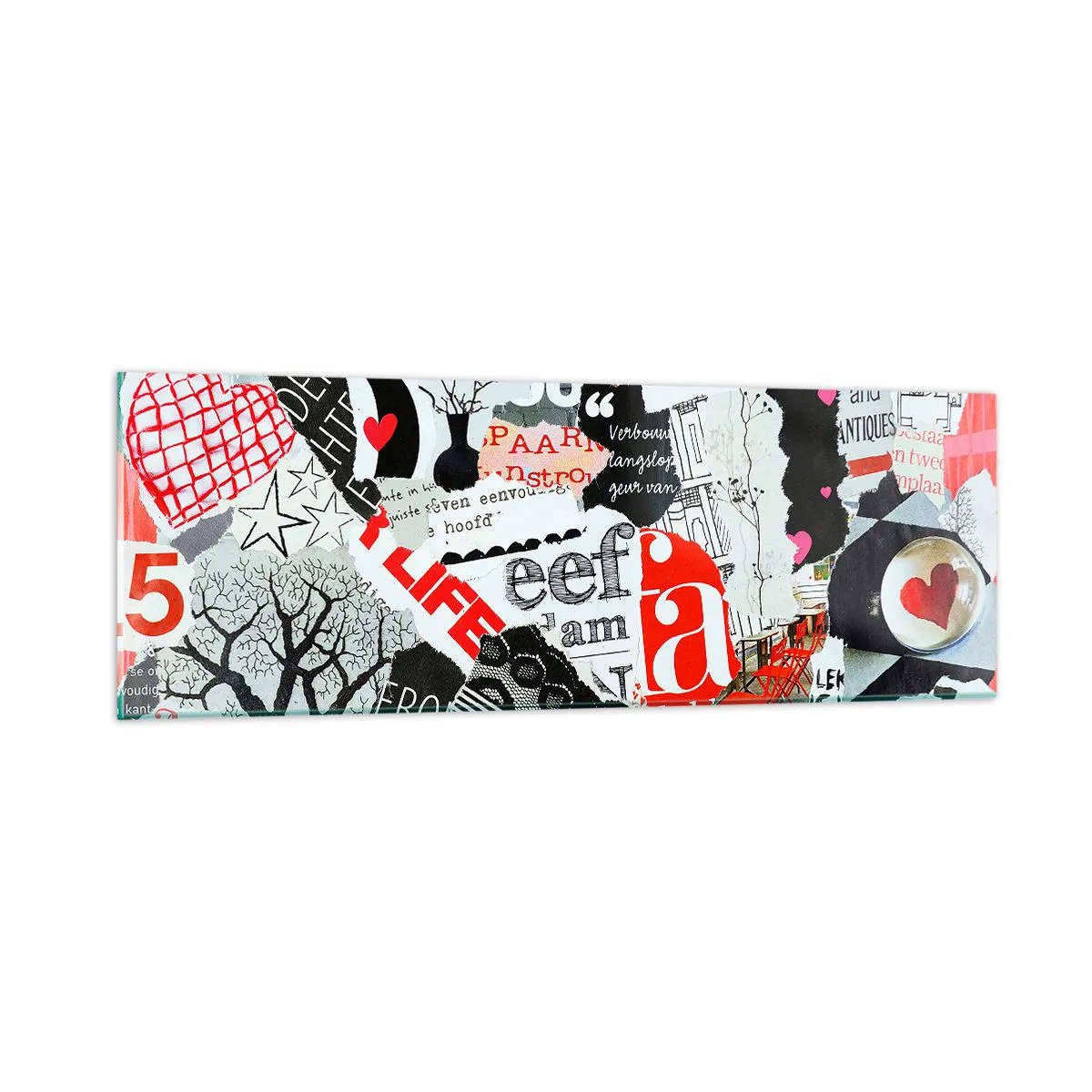 Glass picture - Hipster's Collage - 90x30 cm