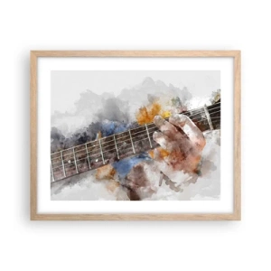 Poster in light oak frame - Poetry Between Strings - 50x40 cm
