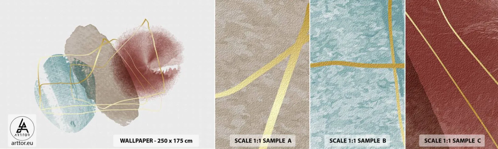 Photo Wallpaper Sample Standard Eco - Beads of Space - Abstraction, Piece, Modern Pattern - 100x30 cm