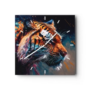 Wall clock - Clock on glass - Wild Beauty - 40x40 cm
