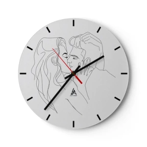 Wall clock - Clock on glass - With the Same Line - 40x40 cm