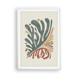 Poster in white frmae - Multicolour Leaf - 70x100 cm