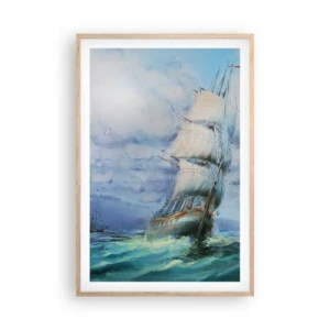 Poster in light oak frame - Happy Winds - 61x91 cm