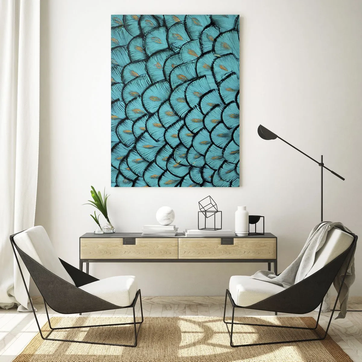 Glass picture - Great Feather Gala - 50x70 cm