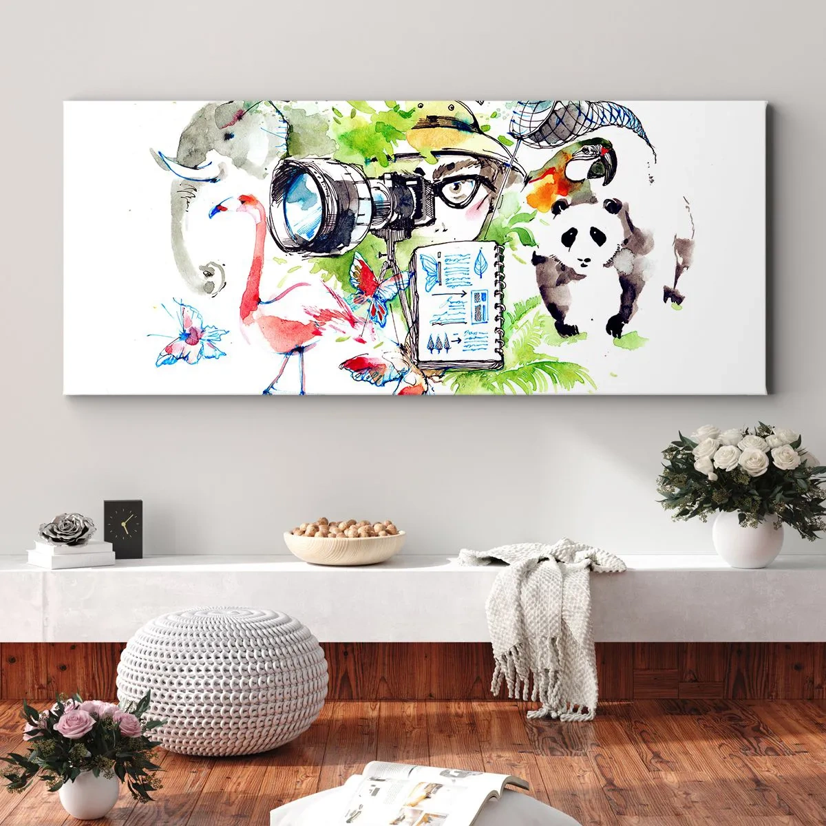 Canvas picture - In Travelller's Lens - 90x30 cm