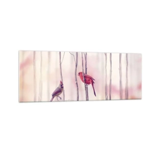 Glass picture - Tale of a Pink Forest - 140x50 cm