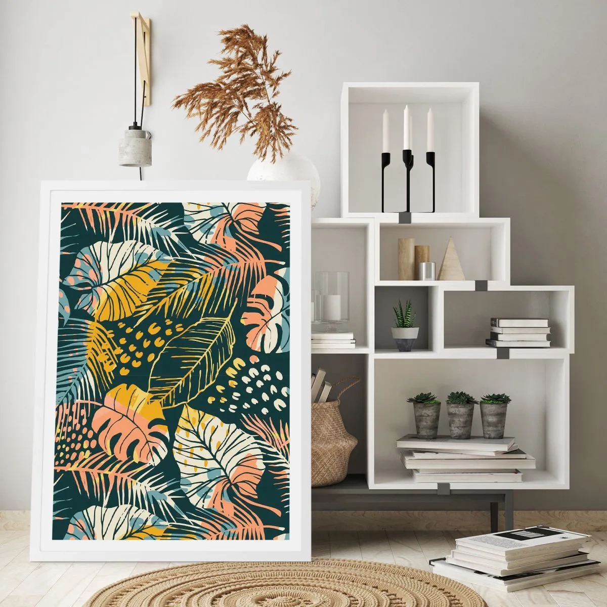 Poster in white frmae - Leafy Fantasy - 40x50 cm