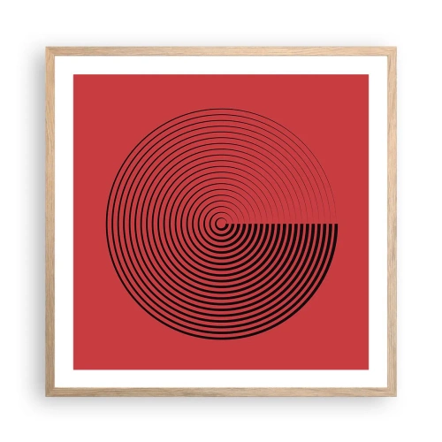 Poster in light oak frame - Circular Movement - 60x60 cm