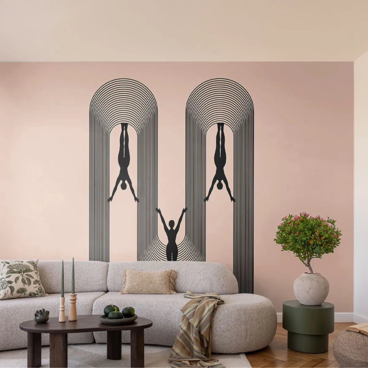 Photo Wallpaper Premium Canvas - Upside Down - Surrealism, Body, Yoga - 300x210 cm
