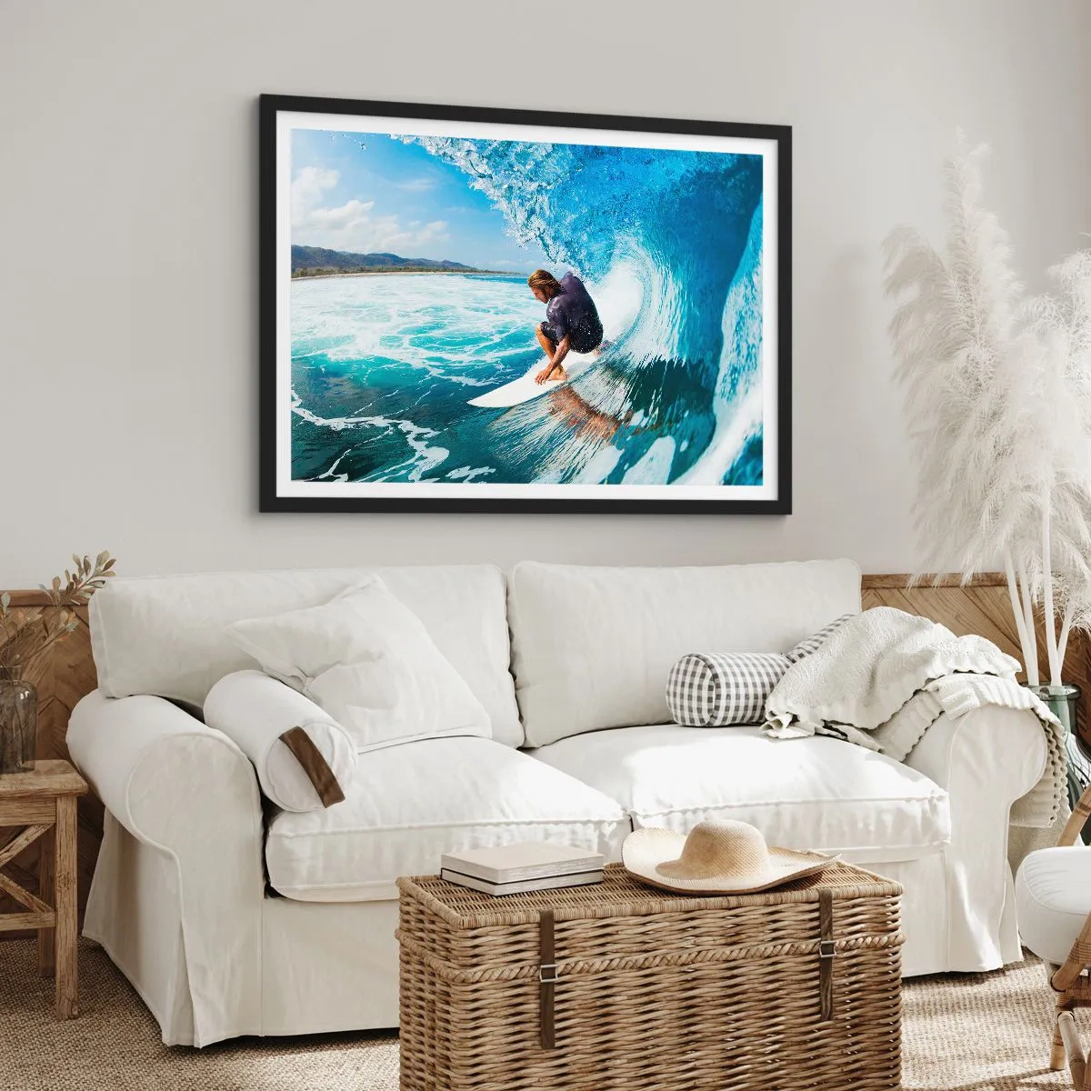 Poster in black frame - Dancing with Waves - 50x40 cm