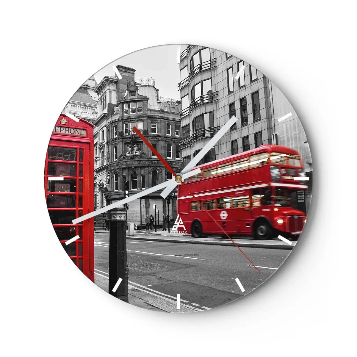 Wall clock - Clock on glass - The Reddest in Europe - 40x40 cm