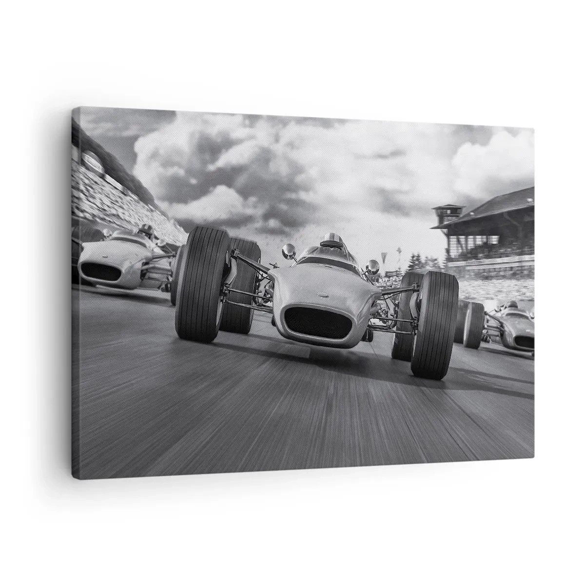 Canvas picture - Classic car race in motion - 70x50cm - There is Power! - Modern wall decoration for the living room and bedroom ARTTOR