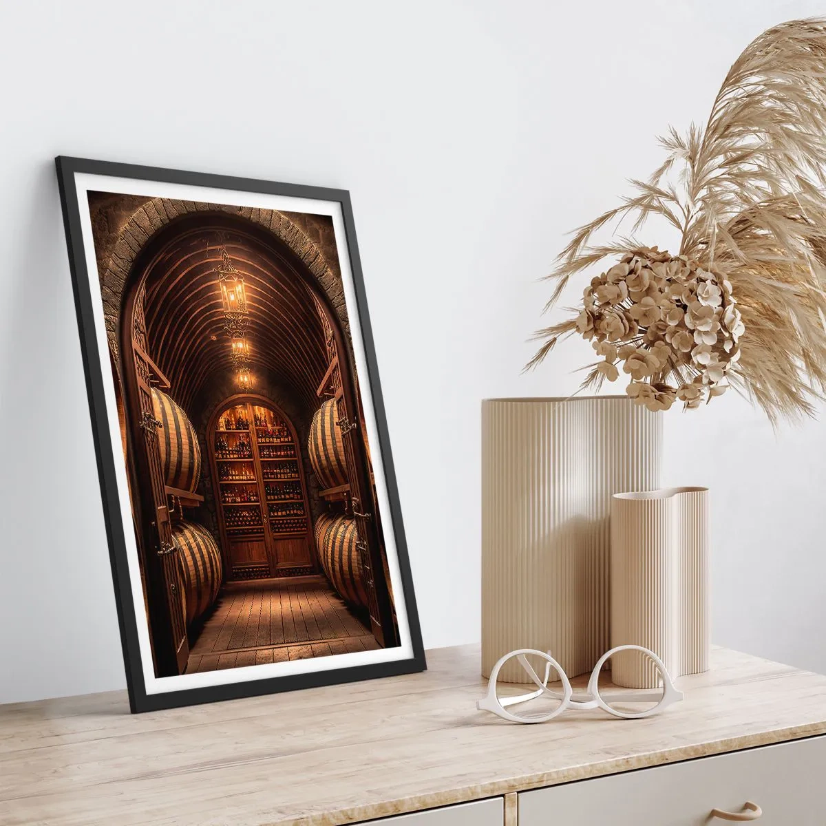 Poster in black frame - Atmospheric Cellar - 70x100 cm