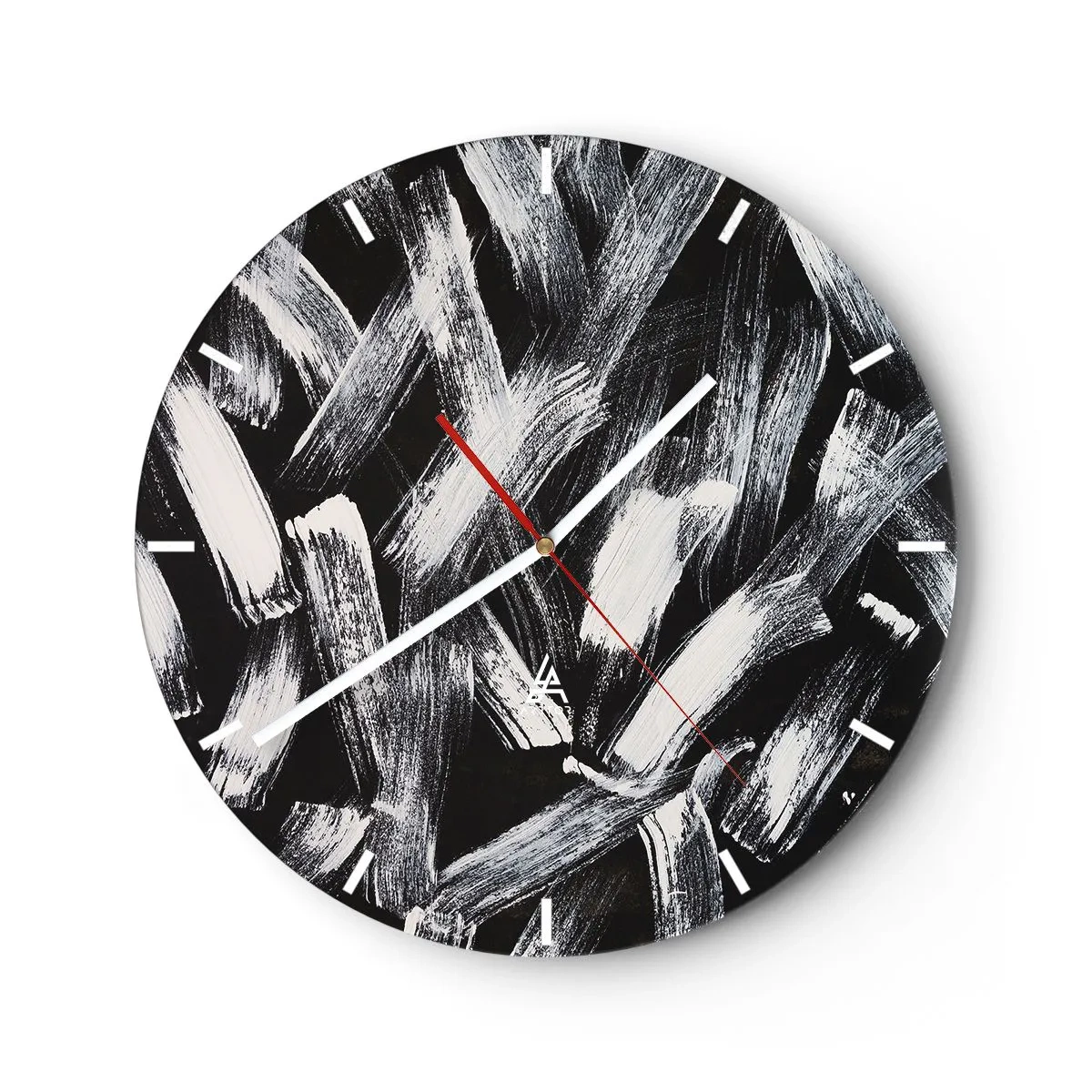 Wall clock - Clock on glass - Abstract in Industrial Spirit - 40x40 cm