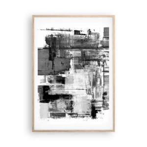 Poster in light oak frame - Grey is Beautiful - 70x100 cm