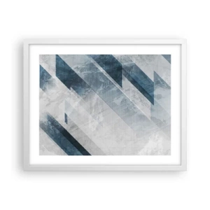 Poster in white frmae - Spacial Composition - Movement of Greys - 50x40 cm