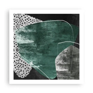 Poster - Colourful Abstract with a Golden Petal - 60x60 cm