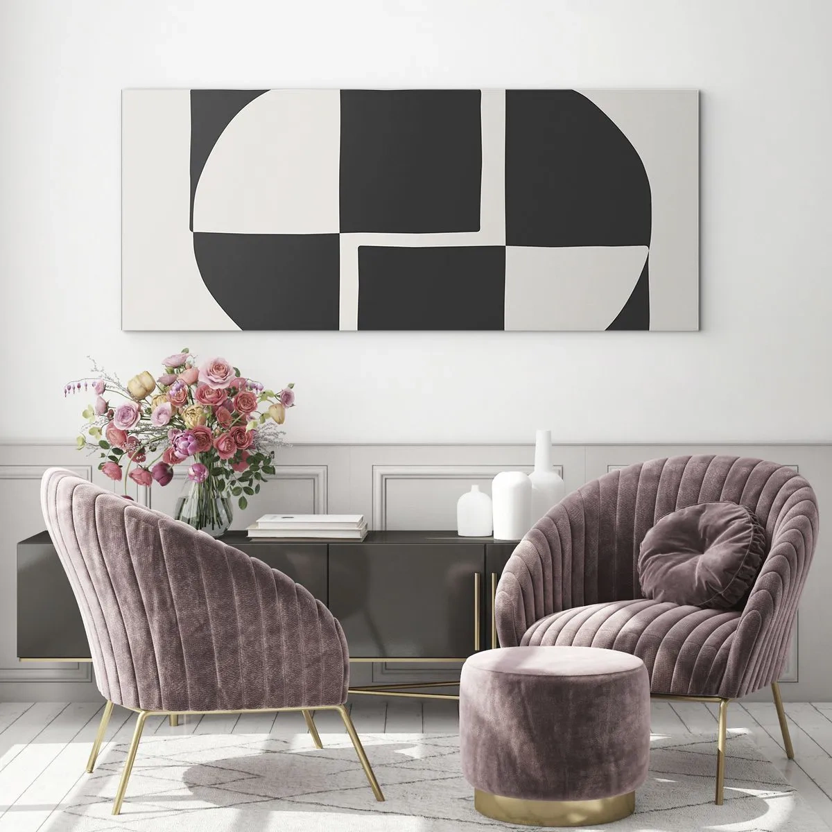 Glass picture - Antithesis-Synthesis - 140x50 cm