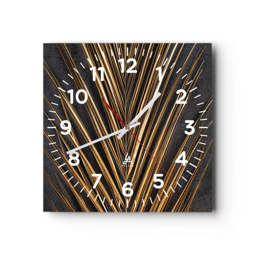 Wall clock - Clock on glass - Gold of the Tropics - 30x30 cm