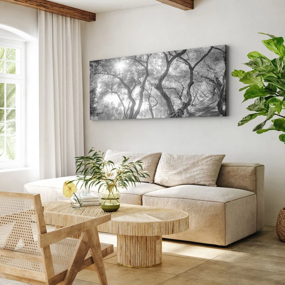 Canvas picture - In an Olive Grove - 100x40 cm