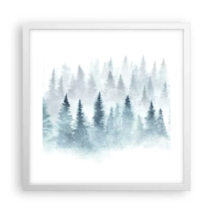 Poster in white frmae - Wrapped up in a Fog - 40x40 cm
