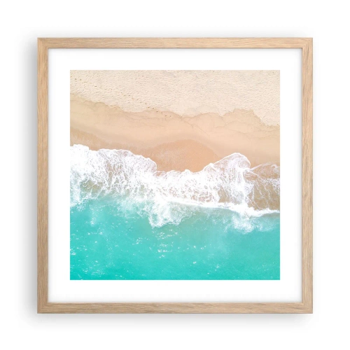 Poster in light oak frame - Touch Full of Caress - 40x40 cm