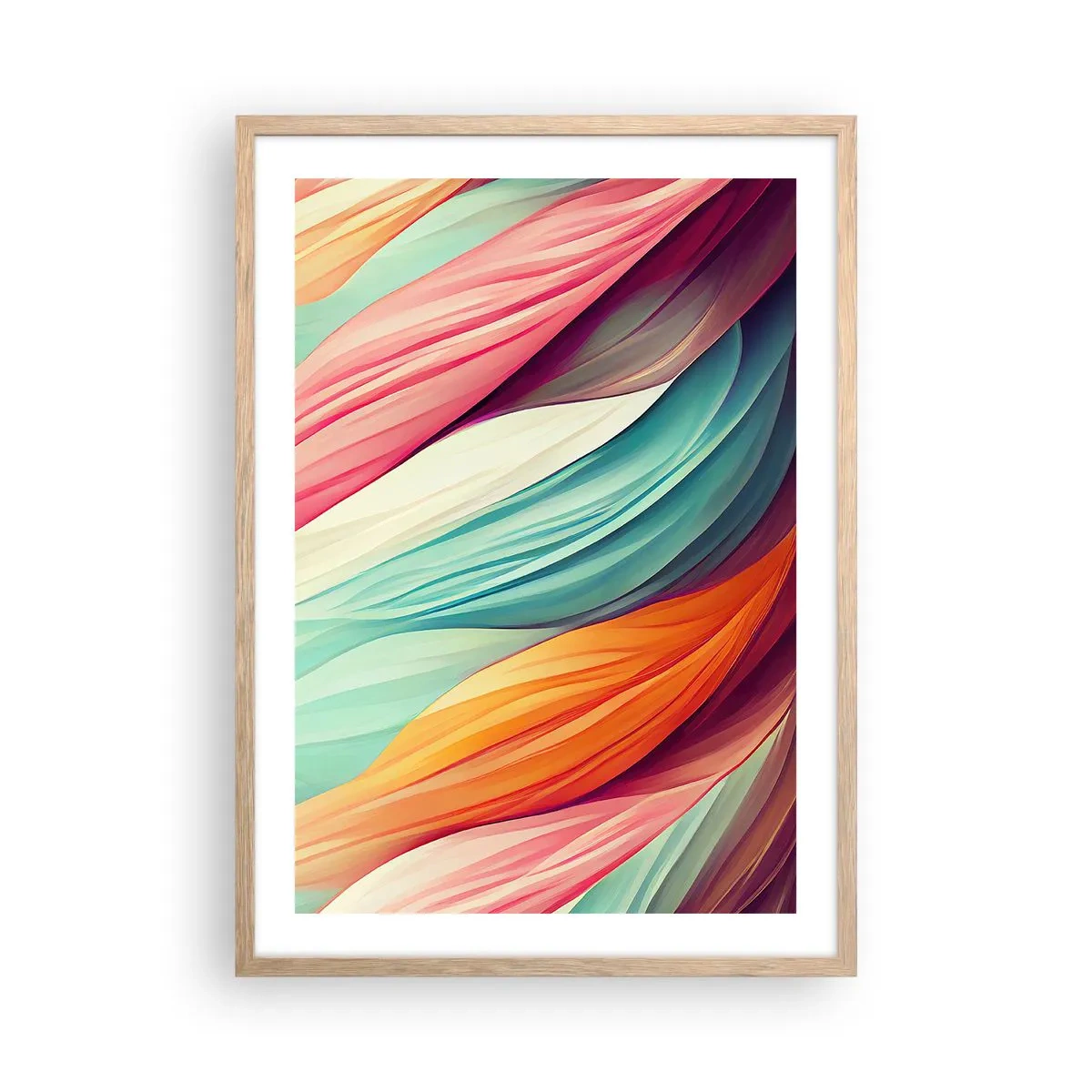 Poster in light oak frame - Rainbow Knot - 50x70 cm