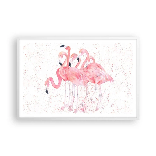 Poster in white frmae - Pink Power - 91x61 cm