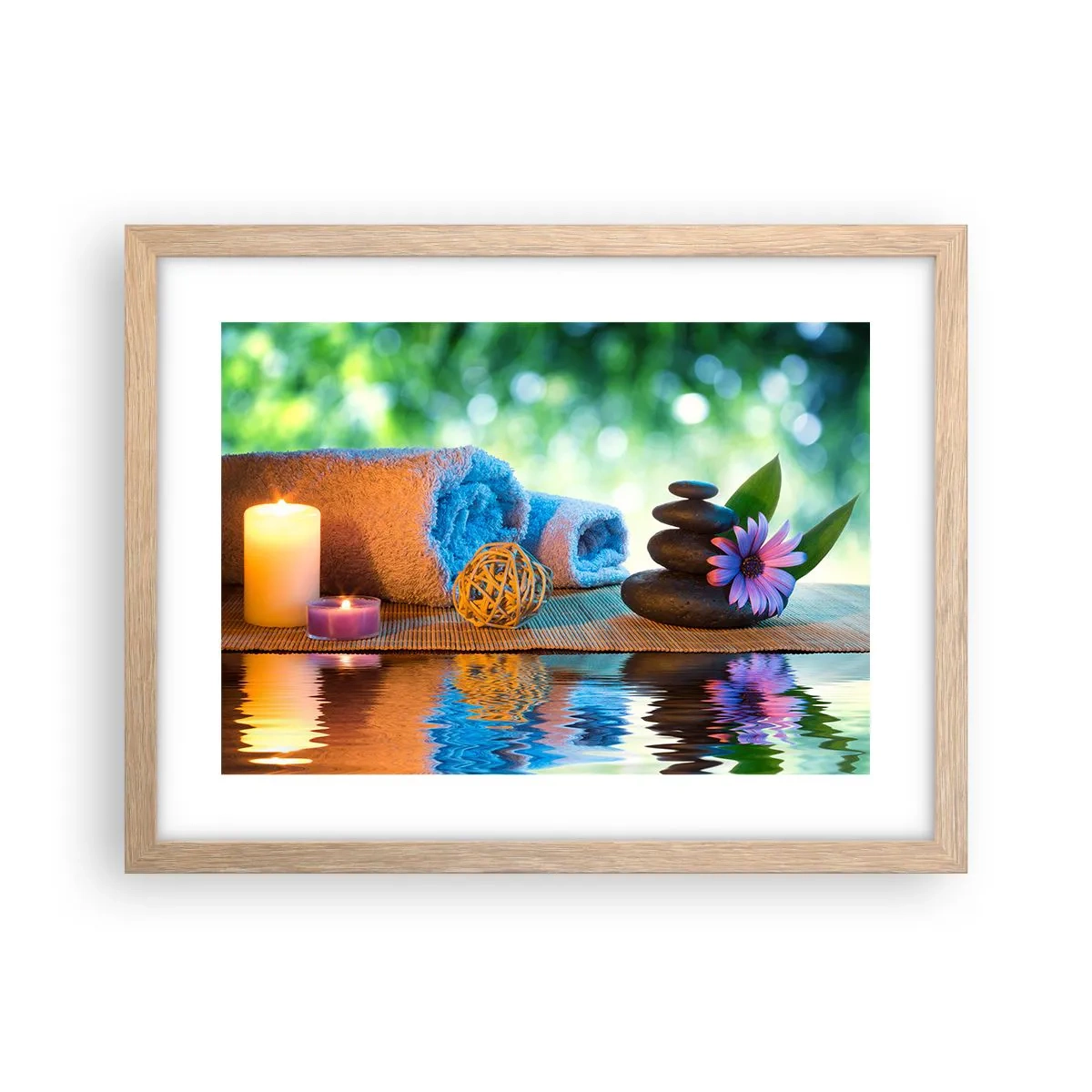 Poster in light oak frame - Time for the Body - 40x30 cm