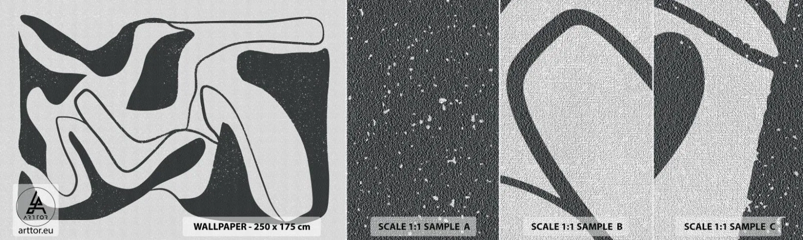 Photo Wallpaper Sample Premium Canvas - Abstract Fun in a Maze - Boho, Minimalism, Piece - 100x30 cm