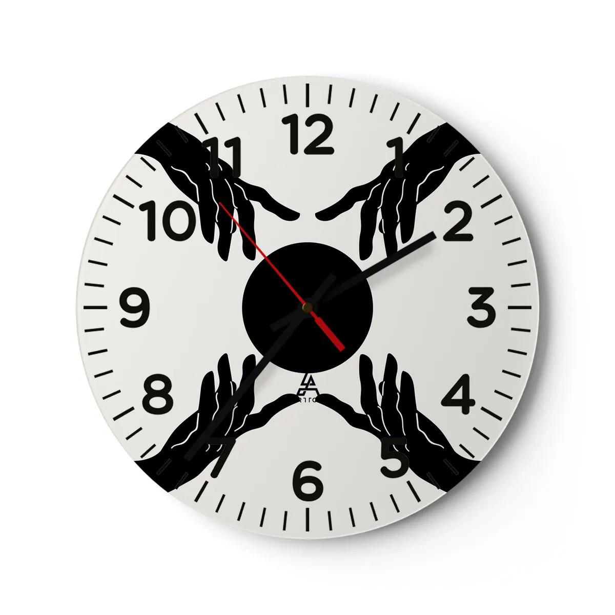 Wall clock - Clock on glass - Secret Sign - 30x30 cm