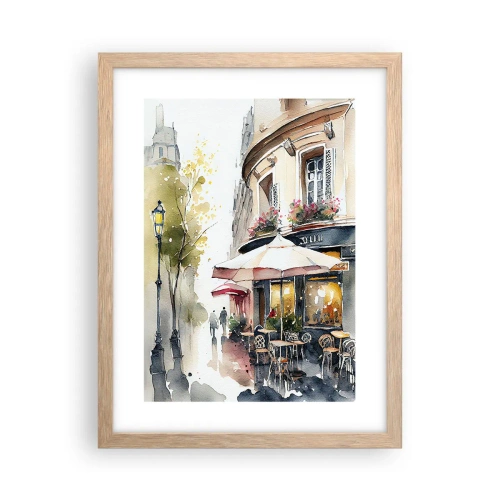 Poster in light oak frame - Morning in Paris - 30x40 cm